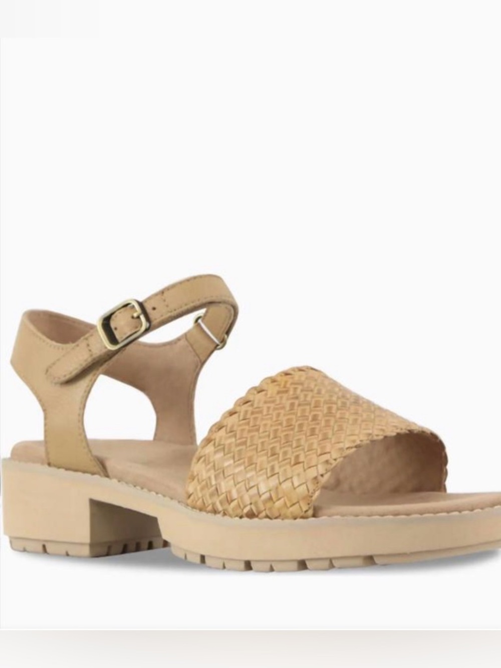 Munro Conner ankle Strap Woven leather Tan Women’s Sandals NEW